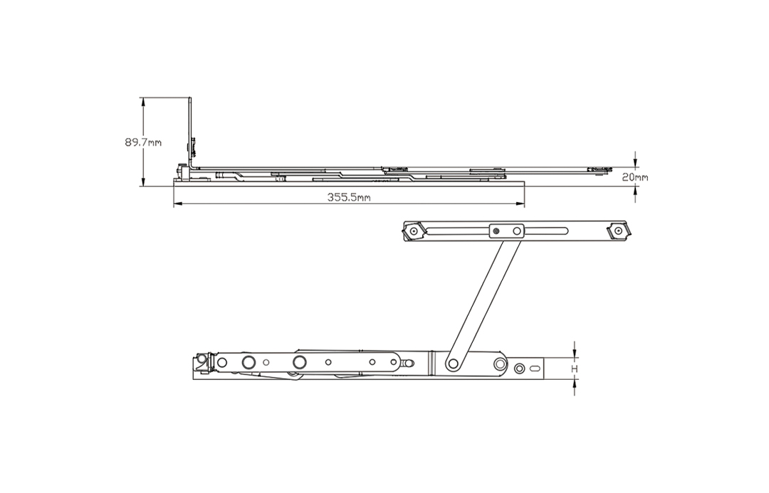 【沃特牌】VT-333 特重型带尼阻款上悬窗撑